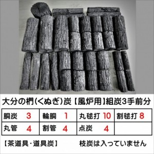 茶道のお茶炭はクヌギ炭(椚炭)を使います 樫炭と同様に硬質な木炭です